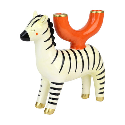 Zebra Ceramic Candle Holder