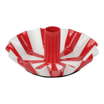 Red Stripe Scalloped Candle Holder | Everyday |