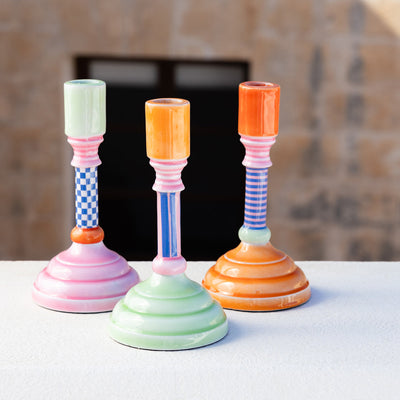 Enamel Candle Holder Set - 18cm | Summer Home Decor Gifts |