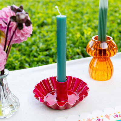 Pink Scalloped Metal Candle Holder | Summer Gifts |