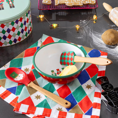 Nutcracker Red Enamel Christmas Bowl - 6'' | Kitchenware |