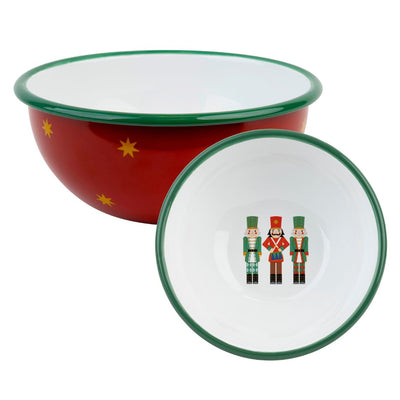 Nutcracker Red Enamel Christmas Bowl - 6'' | Kitchenware |