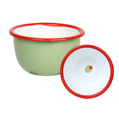 Olive Enamel Bowl - 10cm | Summer Bowls |