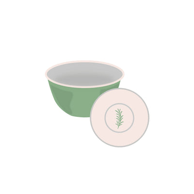 Rosemary Green Enamel Bowl - 12cm