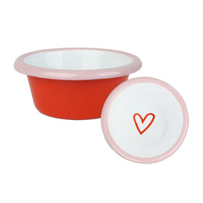 Heart Red Enamel Dip Dish - 8cm | Valentines Decor |