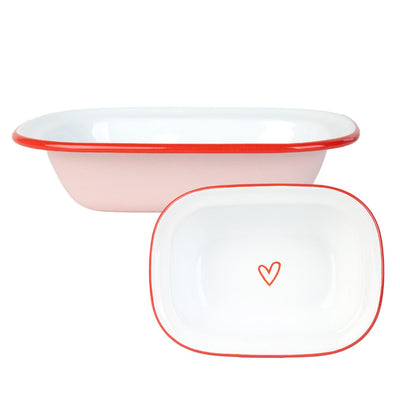 Heart Pink Oven Enamel Dish - 20cm