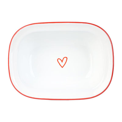 Heart Pink Oven Enamel Dish - 20cm