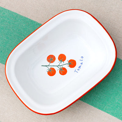 Tomato Green Oven Enamel Dish - 20cm | Summer Tableware |