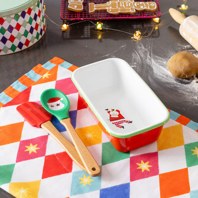 Santa Enamel Christmas Loaf Tin - 23cm | Kitchenware |