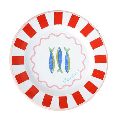 Sardine Fish Enamel Plate - 25cm | Summer Plates |