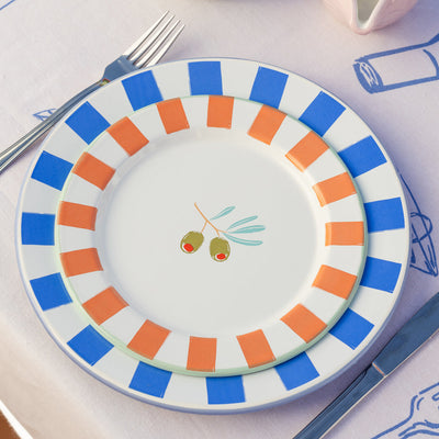 Olive Enamel Plate - 20cm | Summer Dinner Plates |