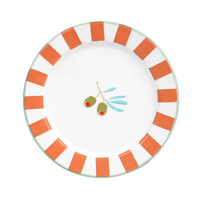 Olive Enamel Plate - 20cm | Summer Dinner Plates |