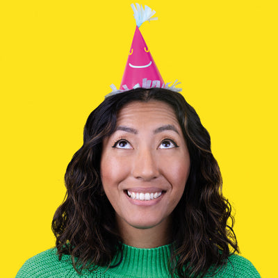 Happy Face Party Hats - 5 Pack | Birthday Party Supplies |
