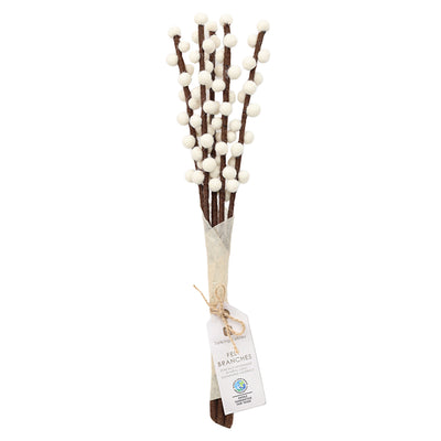 Twilight White Felt Branches Decoration - 5 Pack