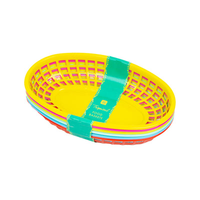 Multicolor Food Baskets - 6 Pack | Party Supplies |