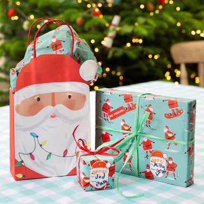 Santa Christmas Paper Gift Bags - 8 Pack| Christmas Decor |