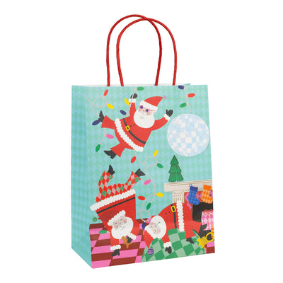 Santa Christmas Paper Gift Bags - 4 Pack | Gift Wrap |