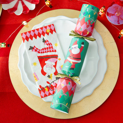 Santa Long Lunch Paper Napkins - Display | Christmas Napkins |