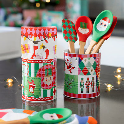 Santa Christmas Storage Tins - 2 Pack | Christmas Decor |