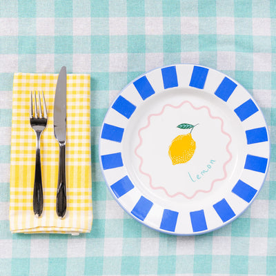 Yellow Gingham Napkins - 2 Pack | Summer Tableware |