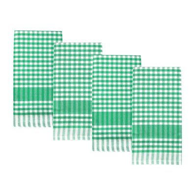 Green & White Gingham Napkins - 4 Pack | Summer Tableware |