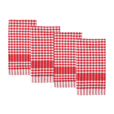 Red & White Gingham Napkins - 4 Pack | 4th of July Decor |