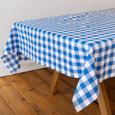 Blue Gingham Tablecloth | 4th of July Decor |