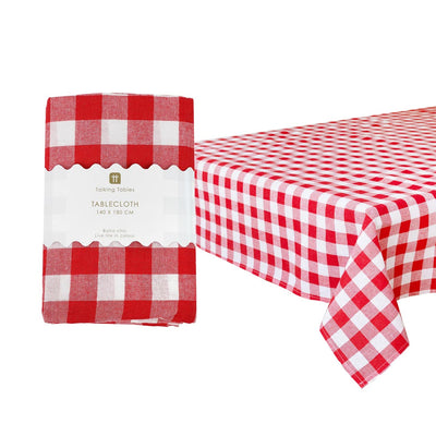 Red Gingham Tablecloth | 4th of July Decor |