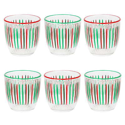 Red & Green Glass Tumblers | Christmas Gifts |