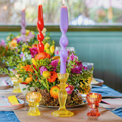 Yellow Glass Candle Holder | Summer Gifts |