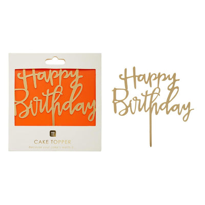 Gold Happy Birthday Cake Topper | Birthday Party |
