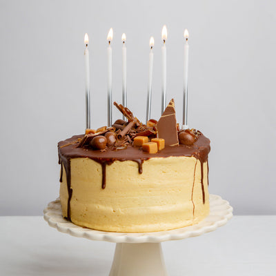 White & Silver Birthday Candles - 16 Pack | Cake Candles |