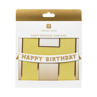 Gold Happy Birthday Garland | Birthday Party Supplies |