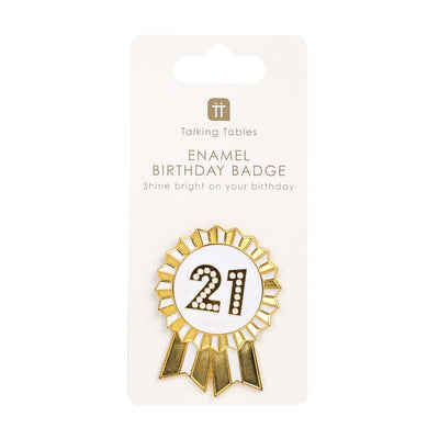 Gold Enamel Birthday Pin Badge - 21 | Birthday Gifts |