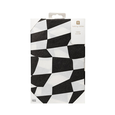 Black & White Check Paper Tablecloth | Party Supplies |