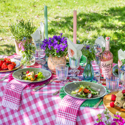 Raspberry Gingham Tablecloth | Summer Tableware |