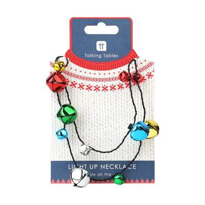 Retro LED Light Up Bell Necklace| Christmas Accessories |