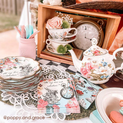 Alice in Wonderland Dainty Napkins - 20 Pack | Tea Party Decor |