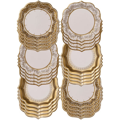 Gold Paper Plates - Medium - 24 Pack | Party Plates |