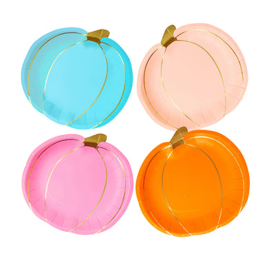 Halloween Pumpkin Plates - 8 Pack | Halloween Decor |