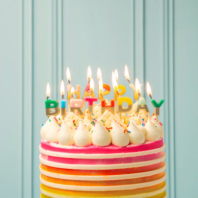 Rainbow Happy Birthday Candles | Cake Candle |