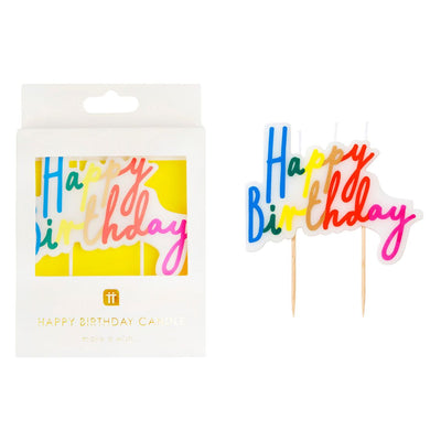 Rainbow Happy Birthday Candle | Cake Candles |