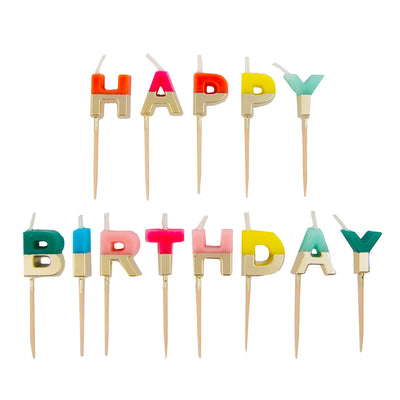 Rainbow Happy Birthday Candles | Cake Candle |