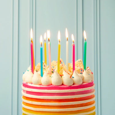 Rainbow Birthday Candles - 16 Pack | Cake Candle |