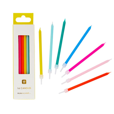 Rainbow Birthday Candles - 16 Pack | Cake Candle |