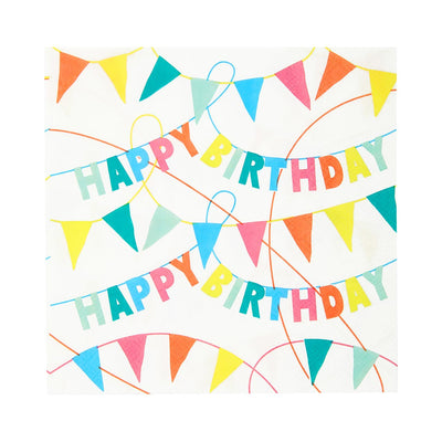 Rainbow Eco Happy Birthday Napkins - 40 Pack