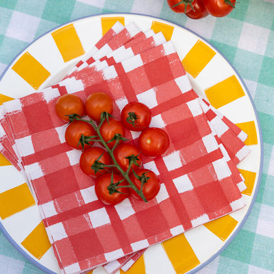 Red & White Check Napkins - 20 Pack | 4th of July Decor |