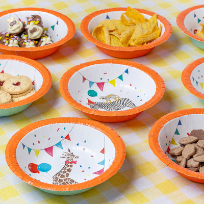 Safari Animals Paper Bowls - 8 Pack | Kids Party Supplies |