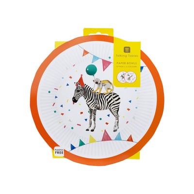 Safari Animals Paper Bowls - 8 Pack | Kids Party Supplies |