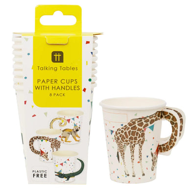 Safari Animals Paper Cups - 8 Pack | Kids Party Supplies |
